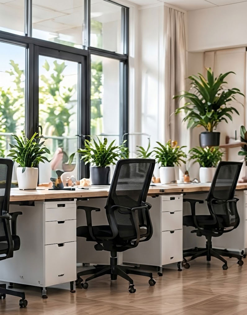 Modern office with desks and chairs
