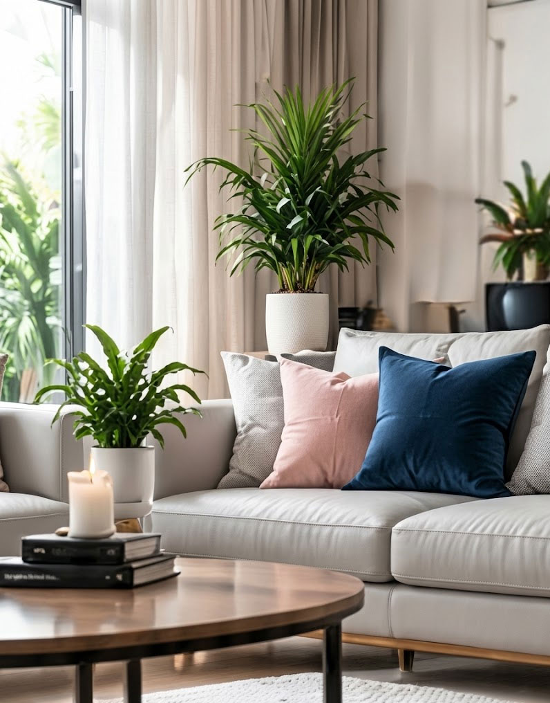 Clean, bright living room